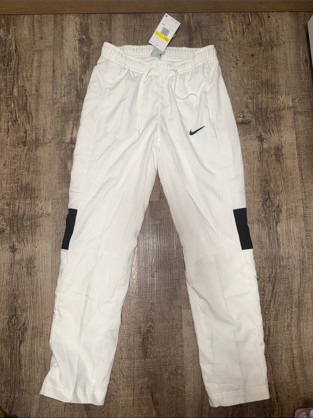 Nike White Track Pants with Black Panels
